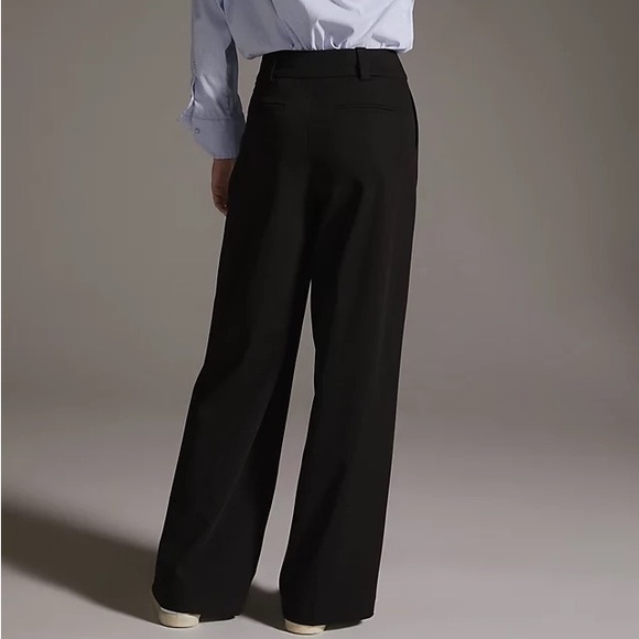 By Anthropologie Mid-Rise Pleated Trousers black - Picture 3 of 8